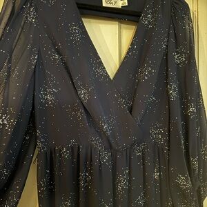 Elegant Navy Dress with Sparkle Detail